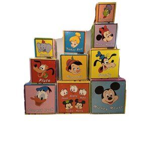 Mickey Mouse & Friends Stacking Cardboard Blocks 1-10 Firemen Alphabet Counting